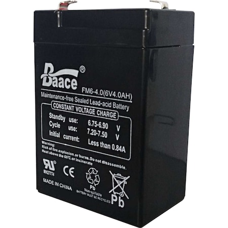 Global Industrial 6V 4Ah Lead-Acid Rechargeable Battery 318527